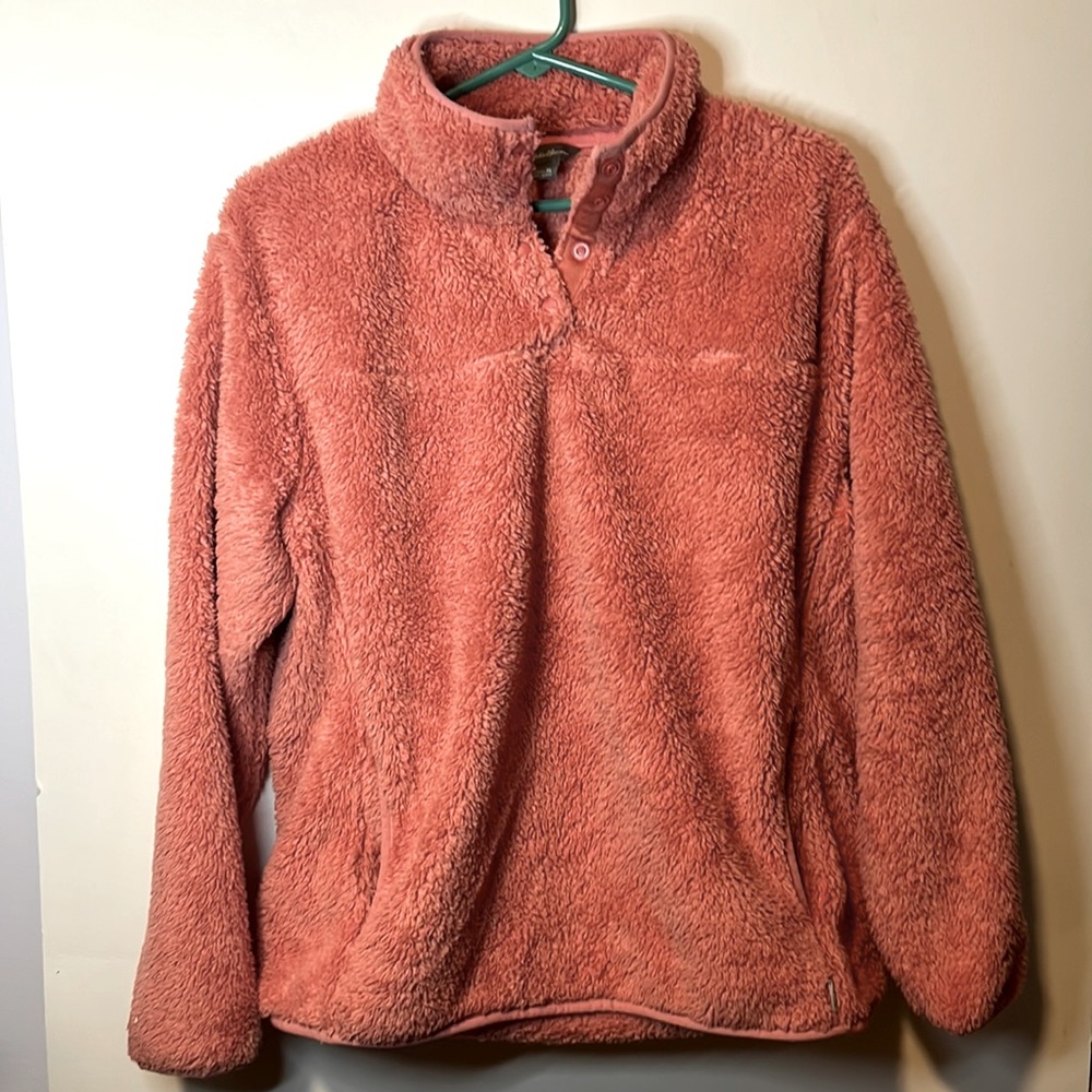 Eddie Bauer Sherpa womens quarter button sweatshirt